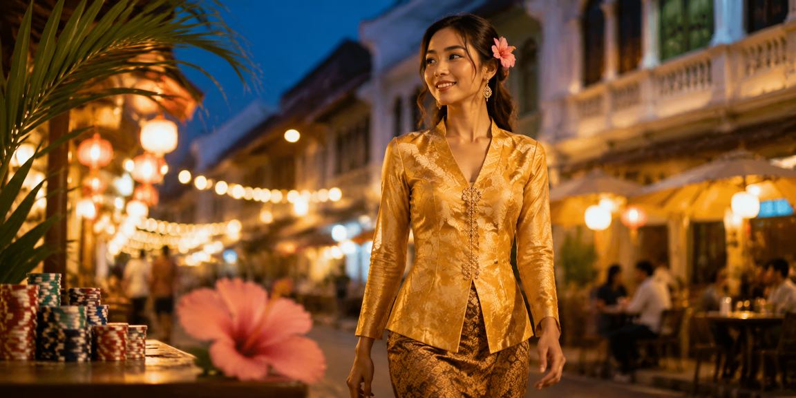 Pemain berbaju kebaya menikmati taruhan sukan langsung di Ipoh Malaysia